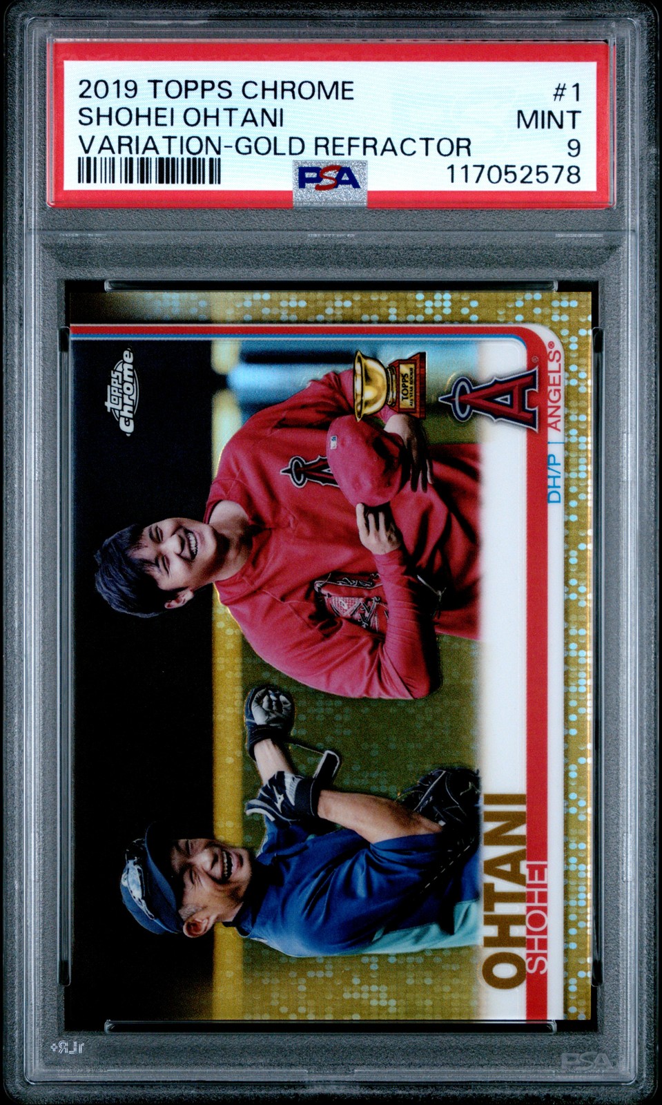 2019 TOPPS CHROME VAR-GOLD REFRACTOR #1 SHOHEI OHTANI 30/50 PSA 9