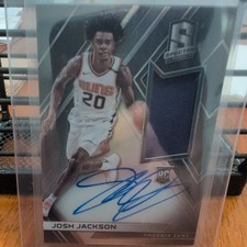 JOSH JACKSON 2017-18 PANINI SPECTRA ROOKIE JERSEY ON CARD AUTO RC #115/299. rookie card picture