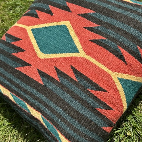 Tribal Geometric Southwest Wool Kilim Colorful Boho Couch Throw Pillow Cushion - Picture 7 of 13
