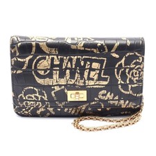 Chanel 2.55 Leather Shoulder Bag Women Black One Size