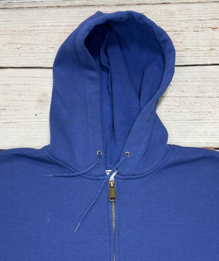 Carhartt Full Zip Hoodie Mens Sz L Workwear Blue thumbnail 5