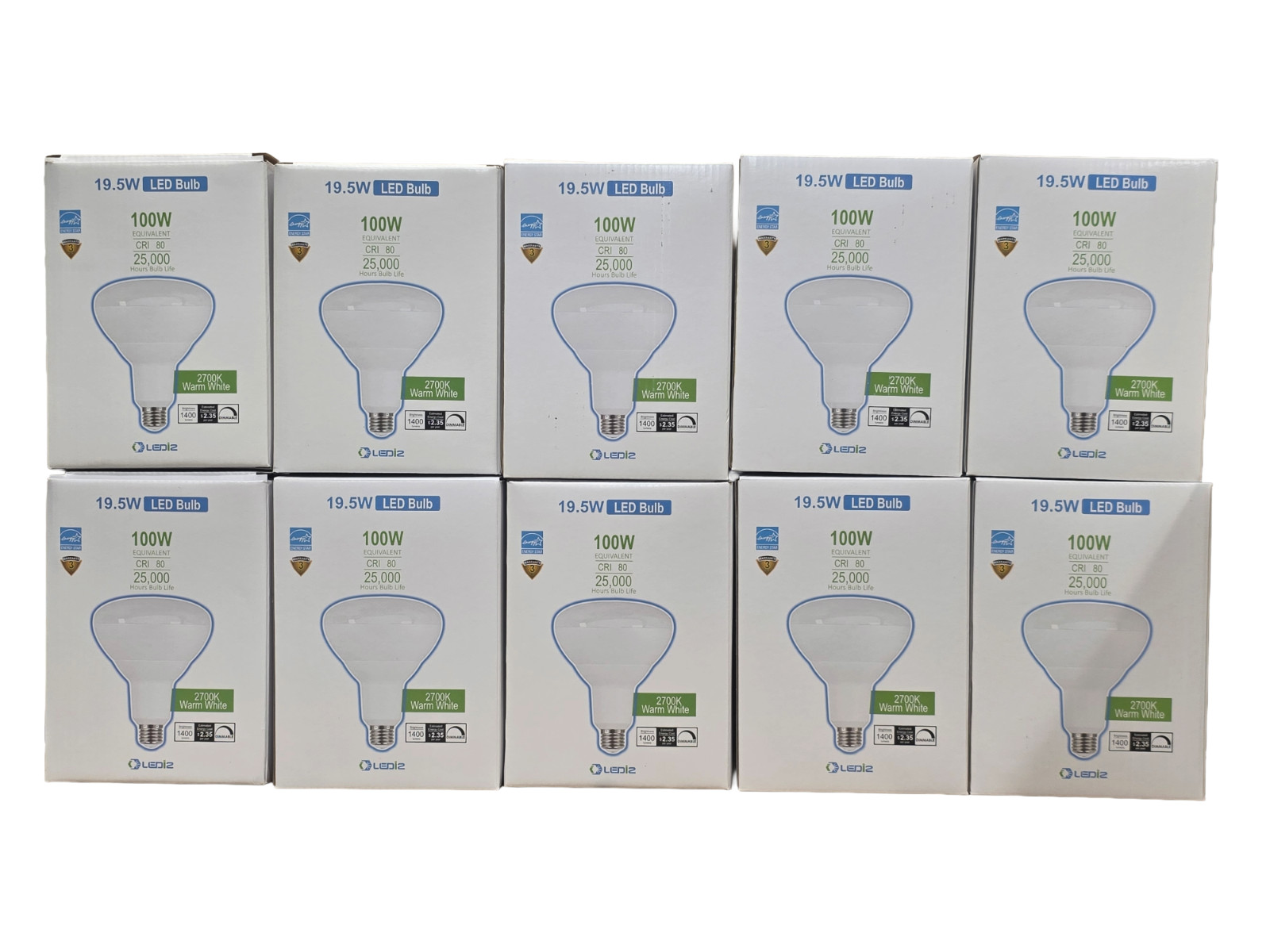 LEDi2 19.5W=100W BR40 LED Flood Light Bulbs| 2700K Warm White | 1400 Lumens