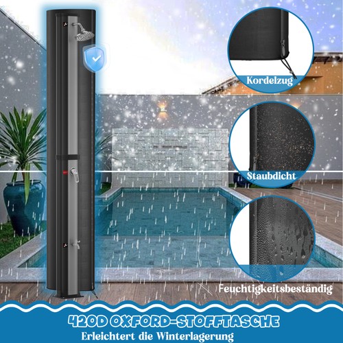 40L Solardusche Gartendusche Pooldusche Außendusche Campingdusche Silber Solar - Bild 9 von 12