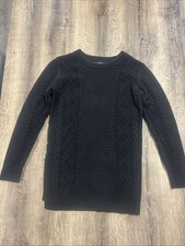 Guess Los Angeles Mens Crew Neck Black Triangle Knit Sweater Long Sleeve Size L