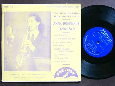 ARNE DOMNERUS Clarinet Solos 10'' LP PRESTIGE PRLP 134 US 1953 JAZZ DG MONO VG+
