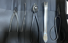 KIKUWA Set di attrezzi per bonsai 5 pezzi limitati con custodia per rotoli...