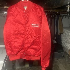 Vintage 90  s Snap-On Tools Red Satin Swingster Bomber Jacket LARGE NEW NO TAGS