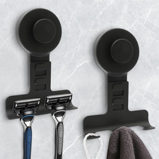 Suction Cup Razor Holder for Shower Wall 2 Pack,Heavy-Duty 15lbs Suction Hooks f