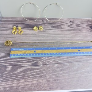 Vintage Jewelry Lot – Monet Earrings, Gold-Tone Hoops & Necklace Bundle