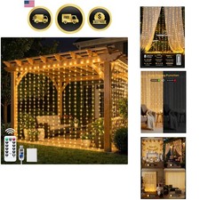 300 LED Curtain Lights, 9.8 FT Plug in Fairy Lights for Bedroom, 8 Lighting M...
