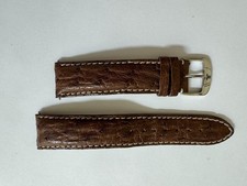NOS Jacques Lemans genuine ostrich brown band strap 20mm