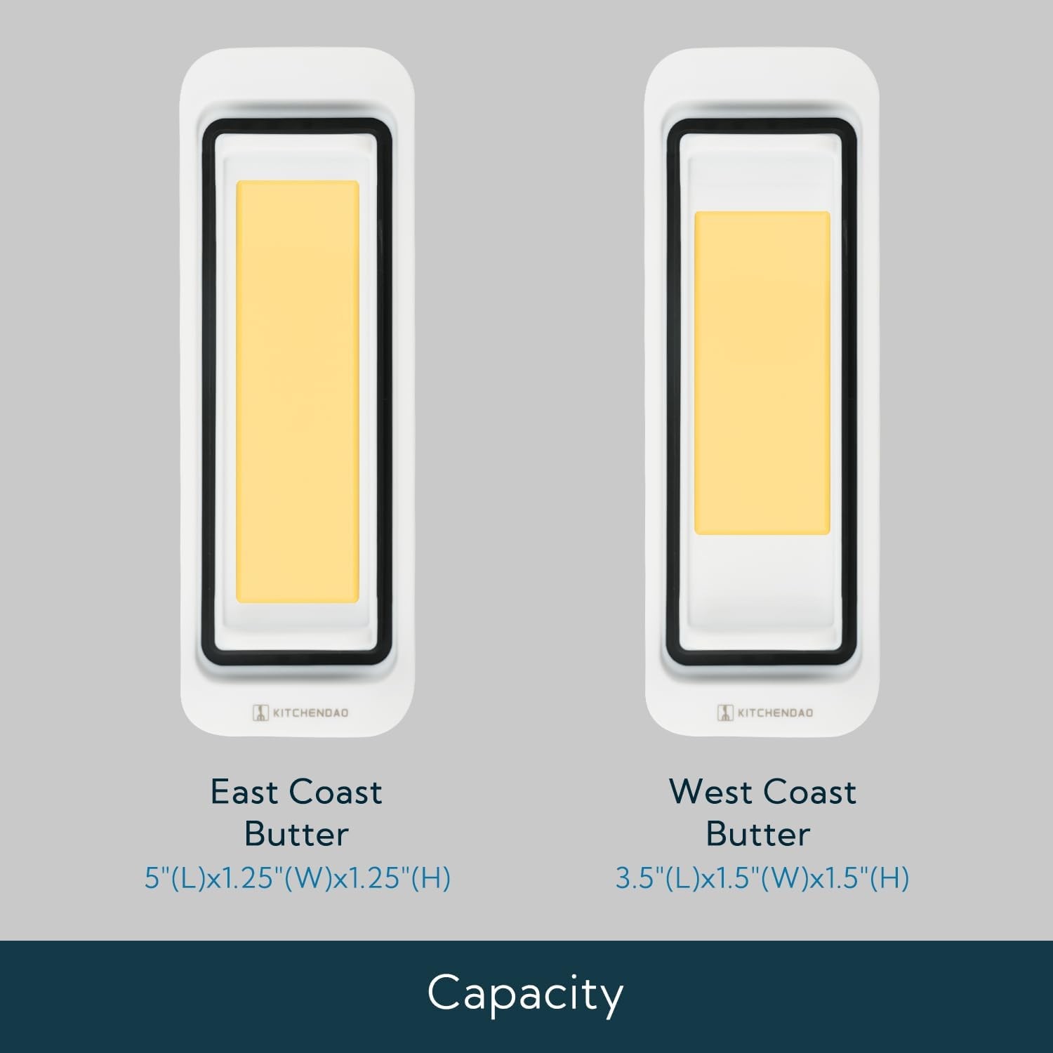 Airtight Butter Dish w/Lid for Countertop, Easy to Scoop and Scrape, Dishwasher