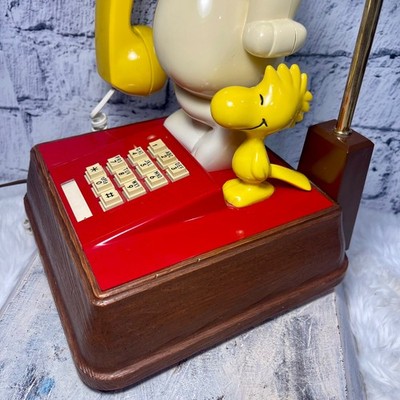 Vintage 1976 Snoopy and Woodstock Peanuts Phone Telephone Lamp | eBay
