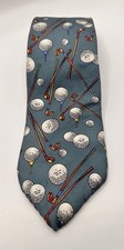 CC Hughes Men  s Golf Tie Silk Made In USA Outdoor Golfing Green Blue