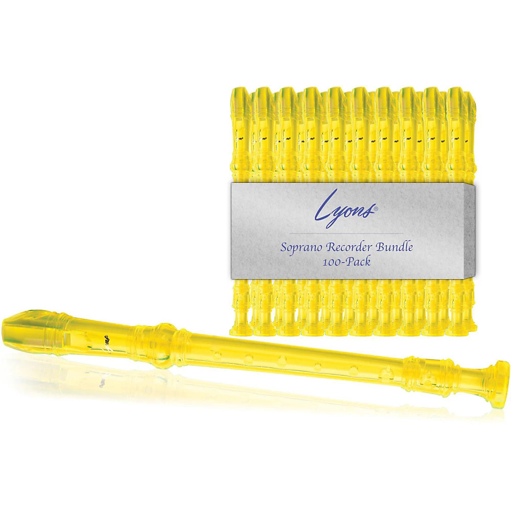 Lyons Soprano Recorder Value Bundle 100-Pack Transparent Yellow 43190₽