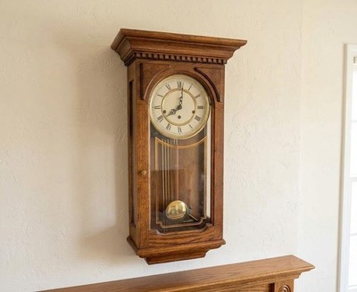 Howard Miller Westmont Wall Clock Oak Triple Chime Key-Wound Clock 612-575