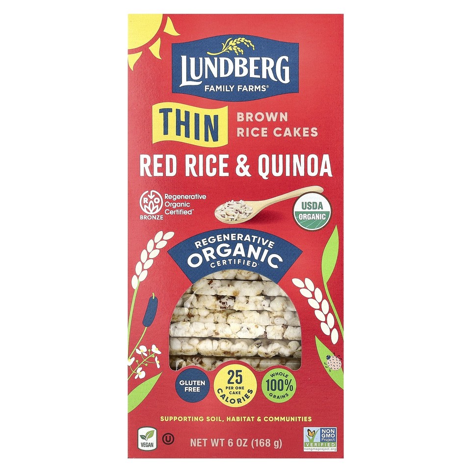 Organic Thin Brown Rice Cakes, Red Rice & Quinoa, 6 oz (168 g)