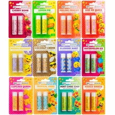 Flavoured Lip Balm Girls Kids Xmas Stocking Filler Gift Joypixels Emoji Scented