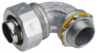 Crouse-Hinds LT12590, Liquidtight Metallic Conduit Conn, 1 1/4'' 90 Degree, 1 PC