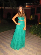 Mango Maxi Long Dress Silk Green Bloggers Size S Small UK 8