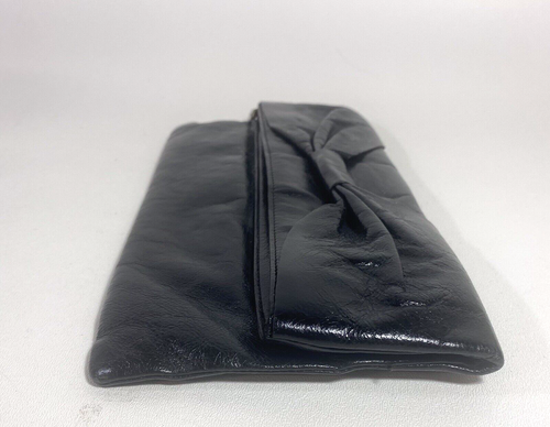 #Authentic HOBO INTERNATIONAL Clutch Black Leather Clutch w/Bow Detail - Picture 5 of 11