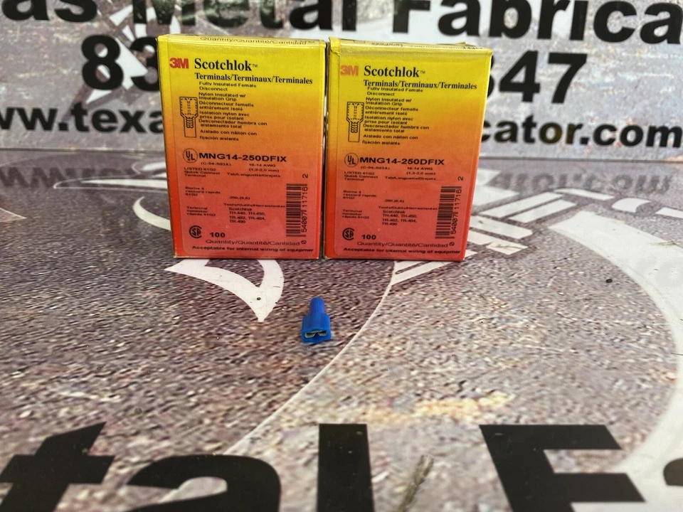 3M MNG14-250DFIX Terminals Nylon Fully Insulated Female Disconnect Qty 200 - Image 2 of 3