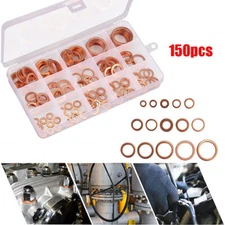 150Pcs M5-M22 Copper Diesel Injector Washer Gasket Set Seal Assortment Set New