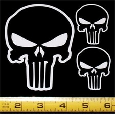 The Punisher Skull - Outline Set of 3 HQ Single Color Vinyl Decals