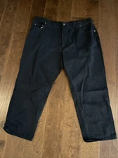 Scandia Woods Mens Size 42X28 Black Straight Inseam 27”  Denim Jeans Cotton BV1