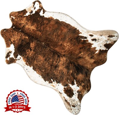 Alfombra De Piel De Vaca De 29.5'' W x 43.3'' L Para Sala De Estar Y Dormitorio US