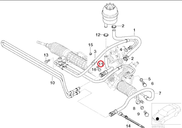 BMW 3 E46 Power Steering Return Hose 32416796390 2.5 Petrol NEW 
