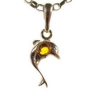BALTIC AMBER STERLING SILVER 925 ELEPHANT PENDANT NECKLACE CHAIN JEWELLERY GIFT