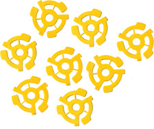 45 RPM 7" Record Easy Snap-In Insert Yellow Plastic Adapters 8 