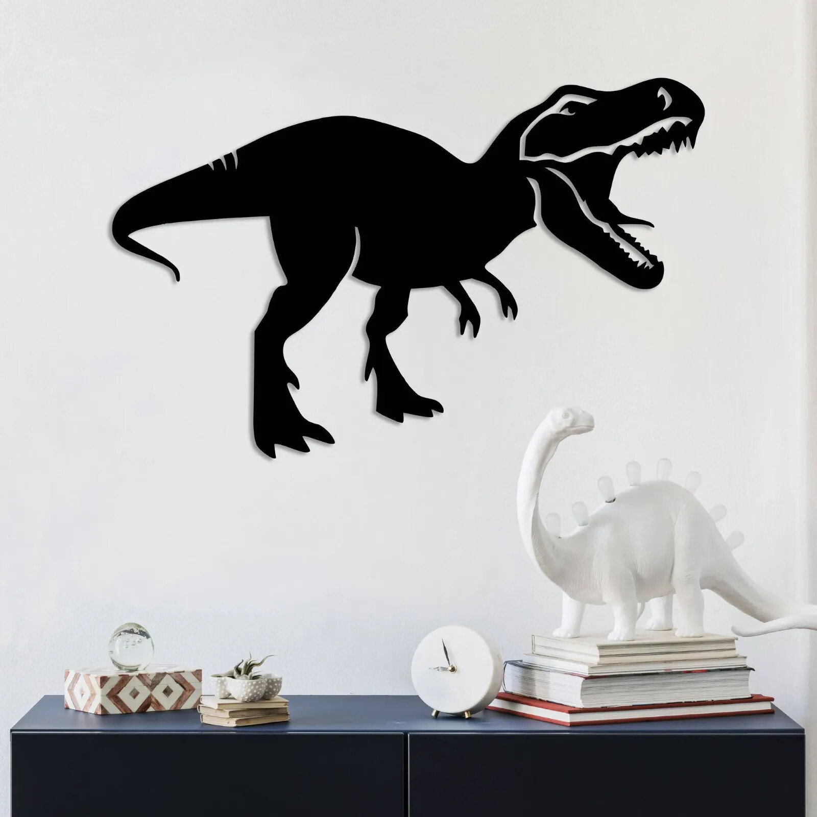 3D Metal Acrylic T-Rex Dinosaur Silhouette Wall Art USA Home Decor