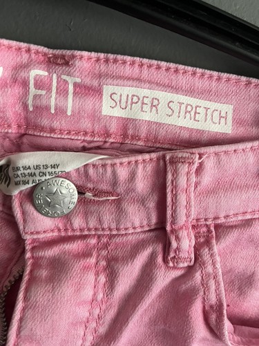 H&M Mädchen Jeans rosa Ankle ausgefranst verwaschen Acid Wash 13-14 Jahre - Bild 3 von 4