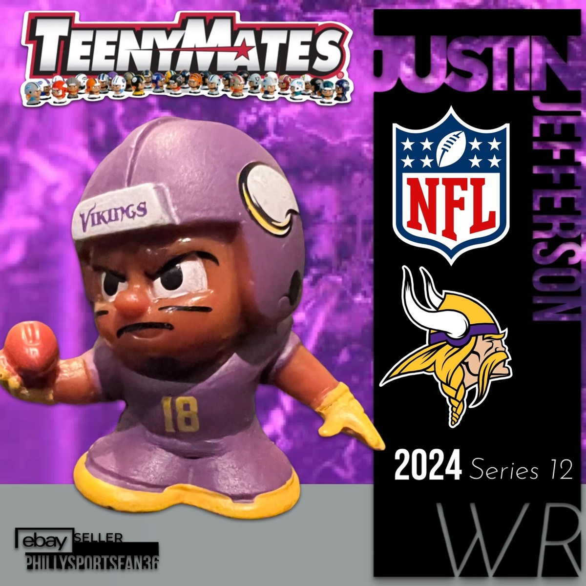 Justin Jefferson 2024 Series 12 Teenymate Minnesota Vikings Figure