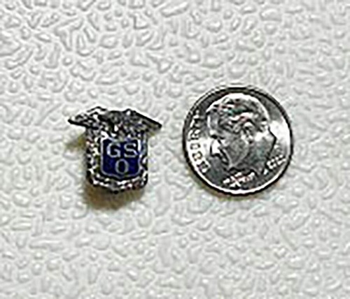 US - GSO GENERAL SERVICE OFFICE PIN - Sterling Silver W Blue Enamel Eagle - NICE - Picture 3 of 5