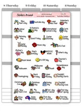 Australian Public Holiday Planner Sticker  Large sheet, Aussie Wacky Fun Holiday