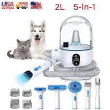 5-In-1 Pet Grooming Vacuum Kit 2L Dog/Cat Hair Vacuum Brush Tool Clean 13.4Kpa
