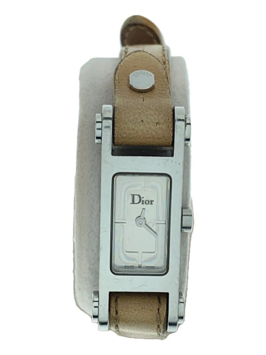 Montre femme Christian Dior à quartz cuir argenté D104 100 occasion