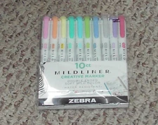 10 COUNT MILDLINER CREATIVE MARKER - DOUBLE ENDED - ZEBRA - #Z