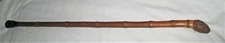 ANTIQUE ROOT HAND CARVED BAMBOO BURL ART HARD WOOD TREE KNOT MAN WALKING STICK