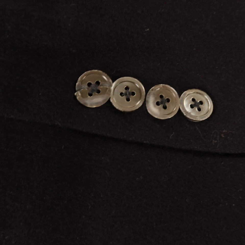 VTG Flannel Jacket L Blue 100% Wool Brushed Woolen Blazer USA Nacre Buttons 44R - Image 4 of 4