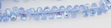 50 Med Sapphire AB Czech Pressed Glass Teardrops Beads 6x4mm