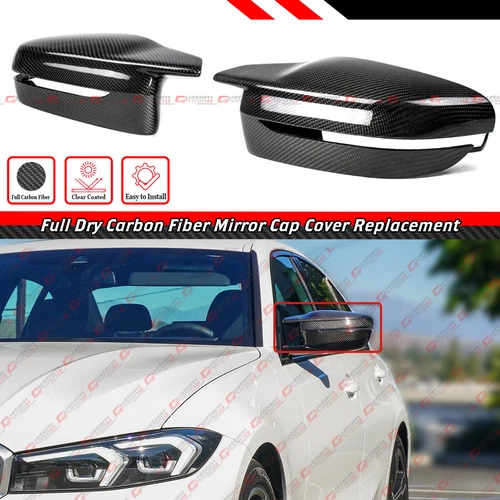 FOR 23-25 BMW G42 G20 G26 M340i FULL DRY CARBON FIBER REPLACEMENT MIRROR COVERS