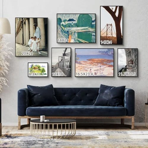 Aluminum Picture Frame Poster Frame Acrylic Front Black Gold 12 Sizes Wall Mount - Image 2 of 4