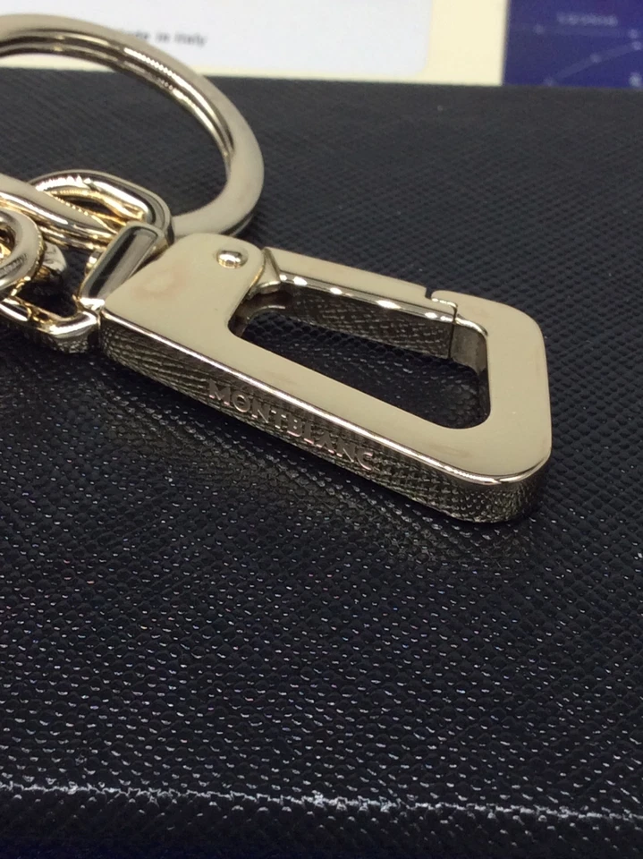 $365 MSRP MONTBLANC Meisterstück Spinning Emblem Key Fob BLACK/GOLD 128745 NICE! - Image 3 of 4