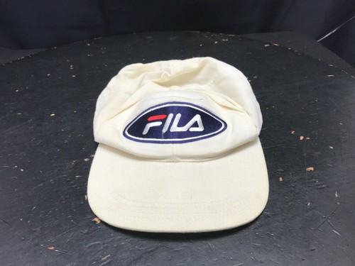 Vintage Fila White Dirty Baseball Hat 