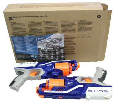 Nerf Elite Disruptor 2er-Pack - 2 Blaster  12 Darts 6-Dart Trommel | B-Ware  