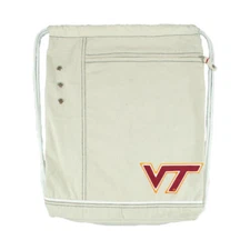 NEW Little Earth Virginia Tech Hokies Natural Old-School Cinch Bag